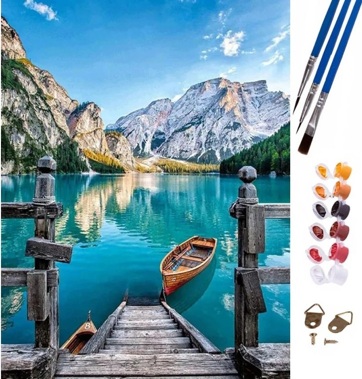 Urocze malowanie po numerach - Jezioro